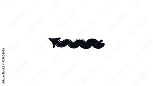 Wavy arrows pointing left bold thick stroke animation. Return backward movement. Leftward move. Expressive grunge marker highlight pointers 4K video motion. Animated ink rough direction