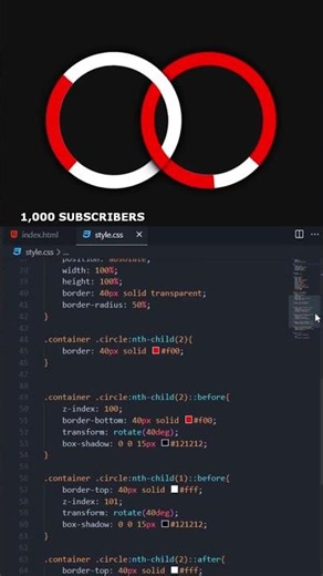 How to Create Interlocking Animated Rings using HTML & CSS | CSS Animation Tutorial 🚀 #reels #yt