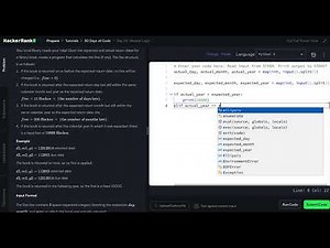 HackerRank Python 30 Days of Code - Day 26: Nested Logic