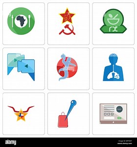 Set Of 9 simple editable icons such as online form, store locator, texas star, inflammation, handball, video call, pharmacy, communism, hunger, can be Stock Vector Image & Art - Alamy