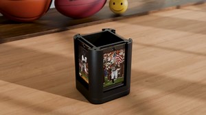 Trading Card Display Case , Rotating Baseball Card Display Case for Wooden Cube,Tabletop Card Display Frame, Hold Sports Card Display Case for Basketball Football Hockey Cards (35PT（M）)