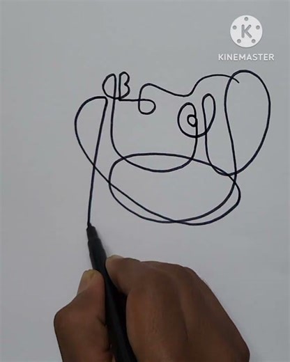 continuous One Line Drawing 😀😍😮#drawing #linedrawing #onelinedrawing #quickdrawing #sketch