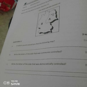 Question 11Look at the map provided above and answer the foll... | Filo