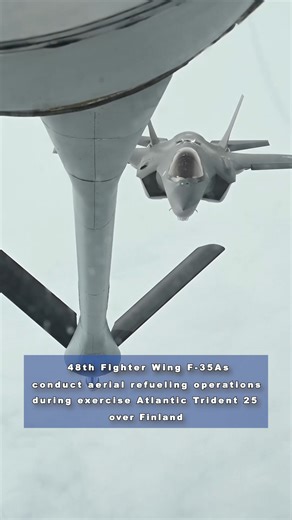 90K views · 2.5K reactions | : Topping it off ⛽ F-35A Lightning II aircraft from the 48th Fighter Wing at RAF Lakenheath, UK, conduct aerial refueling operations over Finnish airspace during exercise Atlantic Trident 25. | F-35 Lightning II Joint Program Office | Facebook