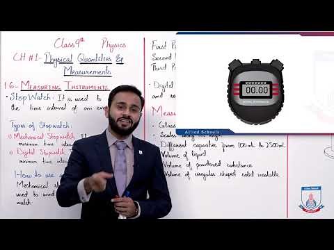 Class 9 - Physics - Chapter 1 - Lecture 10 - Stop Watch & Measuring Cylinder - Allied Schools