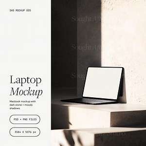 MacBook Computer Mockup | Device Mockup for Website Designers, Social Media, Branding Design, Entrepreneurs, Minimal Dark Stone Background - Etsy