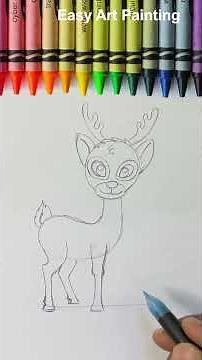 Easy way to Draw a Cute Deer Step by Step for Level 1 Students
