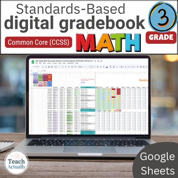 Common Core Standards-Based Math Gradebook: 3rd Grade Digital Resource