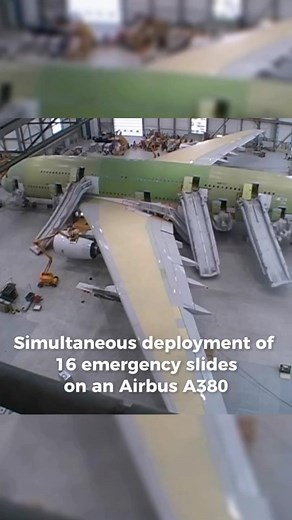 When All Of The A380's 16 Emergency Slides Deploy At The Same Time Here's what it looks like when all the emergency slides on the super jumbo Airbus A380 activate at the same time! 📹 DM For credit #Airbus #a380 #airbusa380 #aviation #avgeek | A Fly Guy's Cabin Crew Lounge