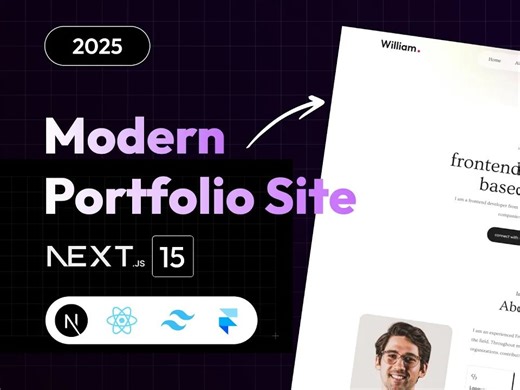 学习如何使用 Next Js 创建作品集网站 面向初学者的分步教程，以创建现代 Next JS 作品集网站