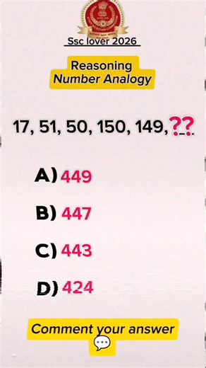 STUDY POINT 📚 on Instagram: "Reasoning Question|| Number Series || Ssc Gd . . . #viral #trendingreels #ssc #ssccgl #sscmts"