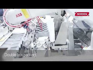 Automated packaging - tubes placed in boxes for shipping