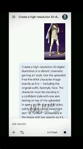 Gemini Prompt Day 2 😎Link in Bio||#freefire #shorts #trending