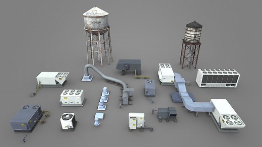 HVAC Models Collection - Buy Royalty Free 3D model by Rescue3D Assets (@rescue3d)