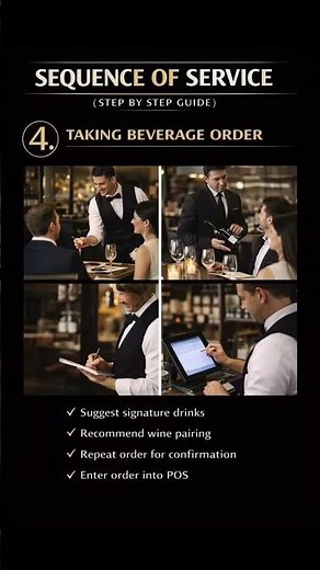 "Sequence of Service Step by Step | Restaurant Service Training Guide | F&B Professional Skills"🍽️🍽️