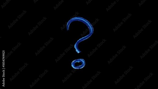 Question mark animation hand-drawn in crayon scribble style, playful curiosity symbol for quizzes, prompts and reactions.