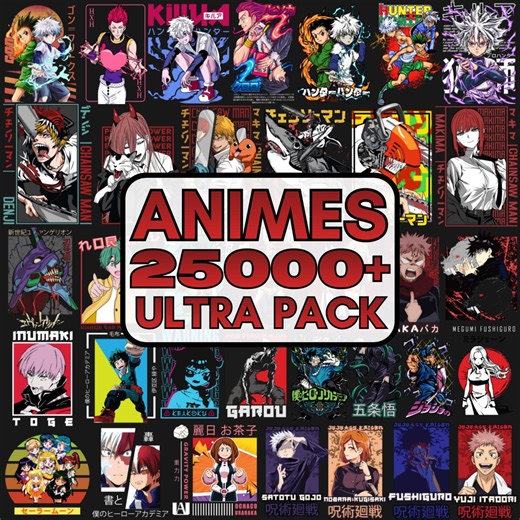 25,000  Collection Animes Bundle Png Pack With CLEAR Background, Perfect for Print on Demand,t-shirt Hoddies Anime PNG, Anime SVG, Mega Pack - Etsy