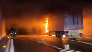 The tunnel was closed and traffic was re-routed.