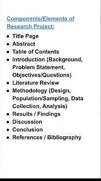 Components/Elements of Research