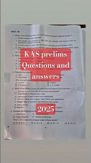 KAS prelims 2025 questions and answers KAS Exam Answer Keyl KAS Exam Question Pepper and Answer Key