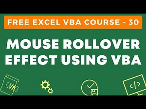 Mind Luster - Learn Free Excel VBA Course 30 Mouse Roll Over Effect using VBA