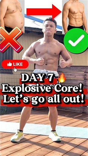 DAY 7🔥Explosive Core | Killer HIIT for Abs & Power！ #absworkout #hiit #coretraining #motivation