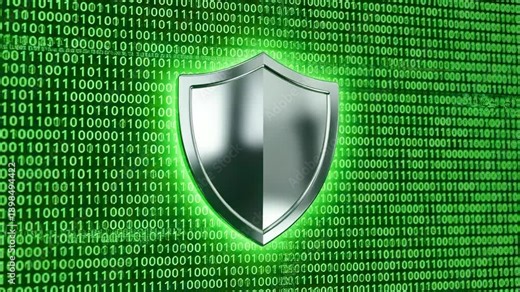 Hacked Computer Screen Secured as Red Error Code Turns Green With Shield Protection Activating Calm Safe Cyber Environment