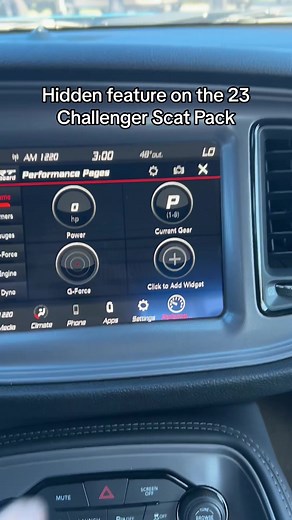 Check out the Performance Pages in the 2023 Dodge Challenger Last Call! They have all of your necessary gauges, timers, and a built in DYNO in one dashboard. #dodge #challengerscatpack #mopar #cars #cartok