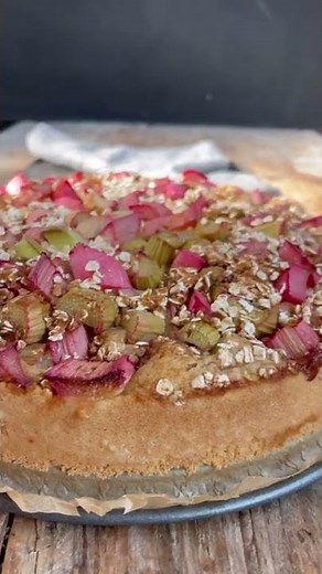 Rhubarb cake 💕 #shorts vegan & easy to make
