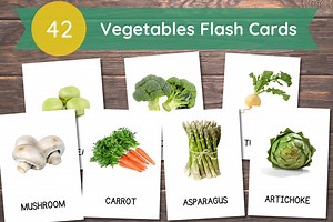 42 Vegetables Cards, Vegetables Flashcards, Montessori Flashcards, Educational Printable Cards, Instant Download, Printable Toddler Activity - Etsy Australia