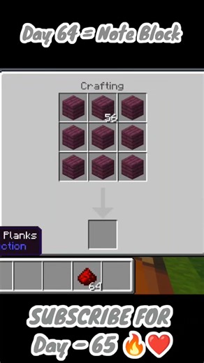 Minecraft Crafting | Day 64 = Note Block #minecraft #mcpe #shorts