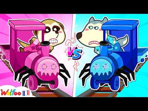Rose Contre Bleu Choo Choo Charles 🚂 Wolfoo Crée Un Train Souterrain DIY 🎉 Collection D'épisodes