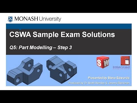 SolidWorks CSWA Practice Exam Solutions Part 5: Q5 Part Modelling p3