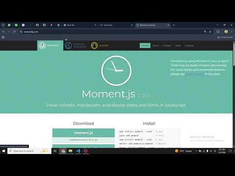 59. Introduction to Momentjs | What is a library | Time & Date in Javascript