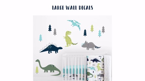 Sweet Jojo Designs Window Treatment Valance for Blue and Green Modern Dinosaur Collection
