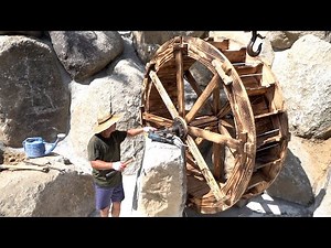 Huge Size of Water Wheel! Process of Making a Watermill. Watermill Artisan in Korea.