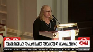 Because former President Jimmy Carter couldn’t speak during the service for the former first lady, their daughter Amy Lynn Carter shared a letter he wrote to Rosalynn Carter 75 years ago, while serving in the Navy. In it, he said: “My darling, every time I have ever been away from you, I’ve been thrilled when I returned to discover just how wonderful you are." https://cnn.it/47w4Hs7 | CNN