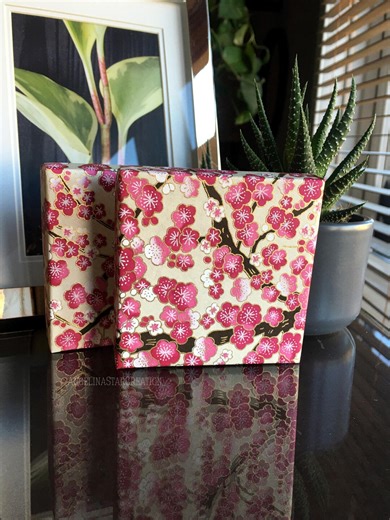 Medium Square Floral Gift Box: Pink/gold/white/cream (80x80x16mm) - Etsy
