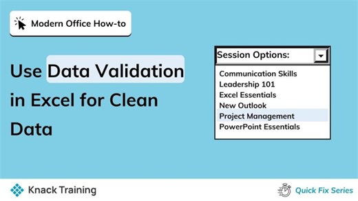Data Validation in Excel | Everyday Office | Knack Training