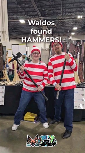 Where's Waldo & HAMMER!! @motcitycomiccon #WheresWaldo #Hammer #WarHammer #cosplay #MotorCityComicCon #comiccon #LARP #ArchangelSteel #MC3 #Waldo #laughter | Archangel Steel