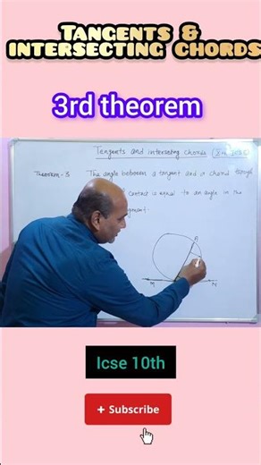 Tangents and intersecting chords 3rd theorem #maths #exam #icse