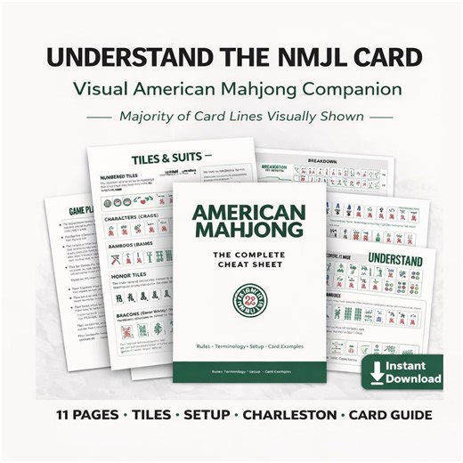 2026 American Mahjong Spickzettel NMJL Druckbare Mahjong Regeln + Kartenanleitung Anfängerfreundlich Sofortiger Download Spielabend Mah Jongg Lehrer - Etsy.de