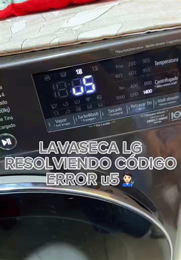 SOLUCIONANDO CÓDIGO DE ERROR u5 EN LAVASECA LG INVERTER🧑🏻‍🔧 #domicilio #reparacion #trujilloperu🇵🇪 #lginverter #lavaseca