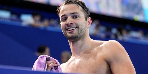 Our eyes are glued on this sexy Olympic swimmer's possibly see-through trunks