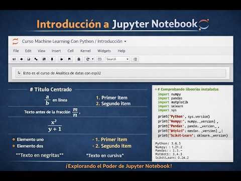 Jupyter Notebook from SCRATCH 📓 | Markdown, HTML, LaTeX and Python Code | Machine Learning Course...
