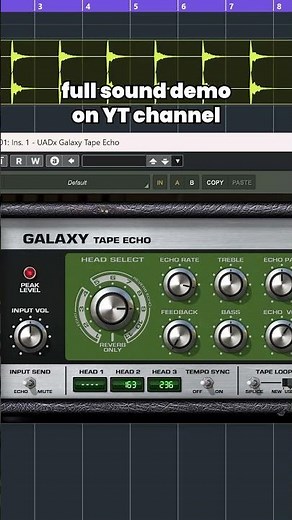 UAD Galaxy Tape Echo | Sound Sample Short #diy #guitar #audio