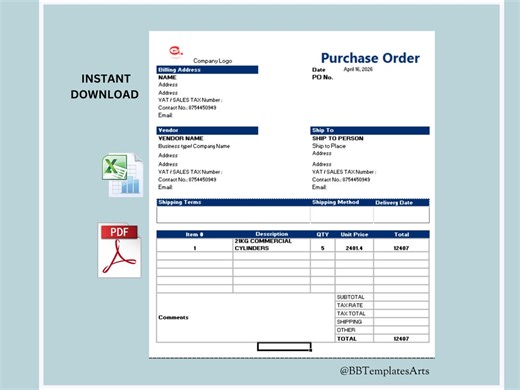 Digital Custom Order Form Template Excel Sheet Editable Design Spread Sheet Instant Download Purchase Order Tracking Successful Business - Etsy