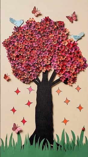 DIY Decorative Cherry Blossom Tree! 🌸 Easy Wall Decor Ideas