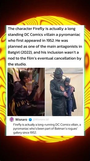 The character Firefly is actually a long standing DC Comics villain who first appeared in 1952