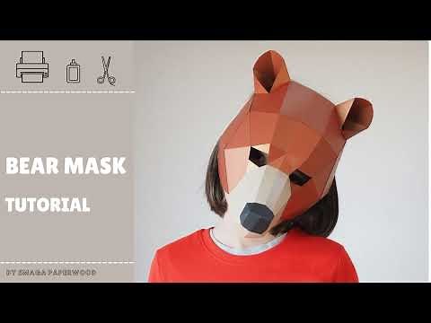 How to make a Bear mask. DIY Animal paper mask.